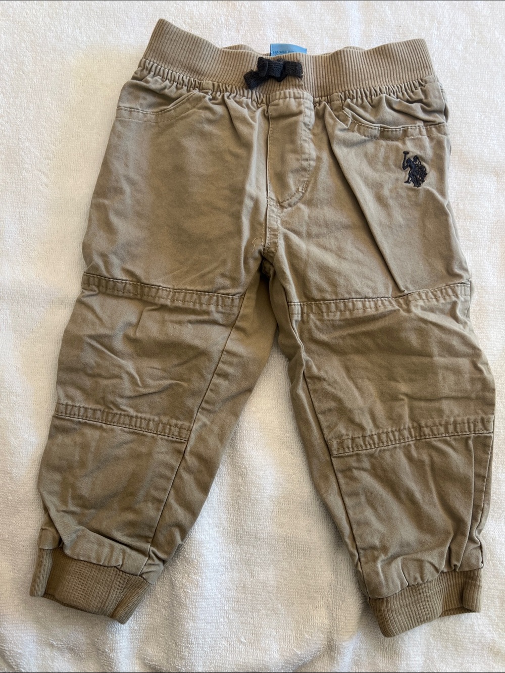 U.S. Polo Assn. Khaki Jogger Pants for Kids with Ribbed Cuffs, Gray inside